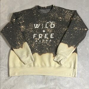 Southern Bliss Black and Cream Crewneck Sweatshirt with Distressed Gradient